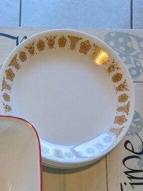 Vtg. Corelle 6 Cake Plates, Butterfly Pattern